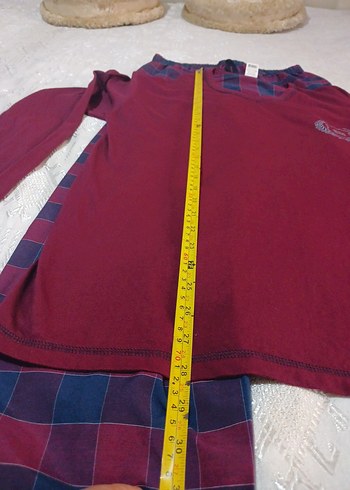 Bordo Erkek Pamuklu Pijama Takımı - Görsel 7