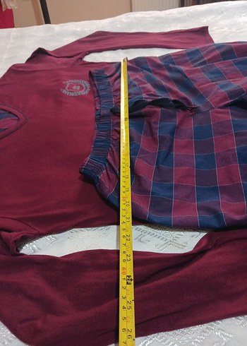 Bordo Erkek Pamuklu Pijama Takımı - Görsel 5