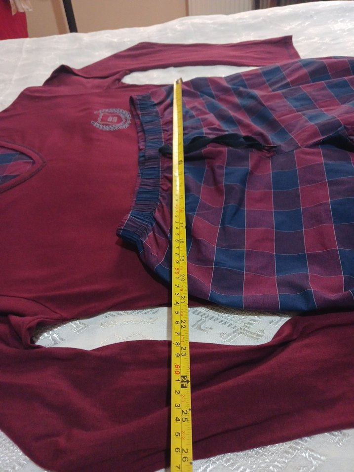 Bordo Erkek Pamuklu Pijama Takımı - Görsel 5