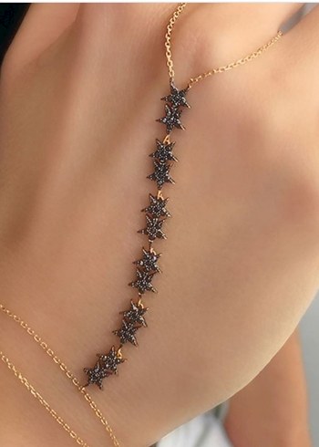 925 Siyah Kayan Yıldızlar Rose Şahmeran - Görsel 7