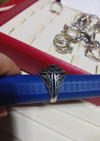 925 Bohem Vintage Erkek Yüzük 12.73 gr - Görsel 4