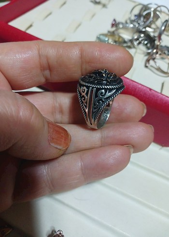 925 Bohem Vintage Erkek Yüzük 12.73 gr - Görsel 2