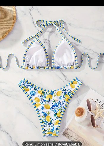 Sarı Bağlamalı Bohem Bikini Takımı - Görsel 2