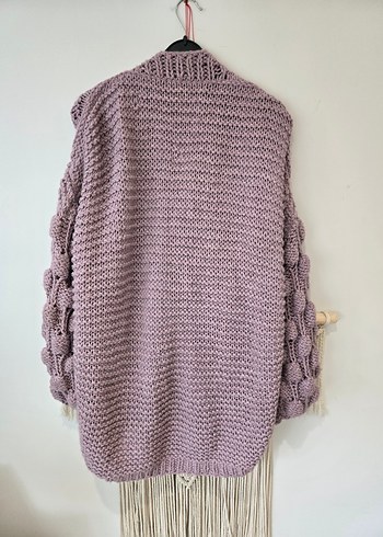 Kadın Mor Bohem Örgü Hırka - Görsel 4