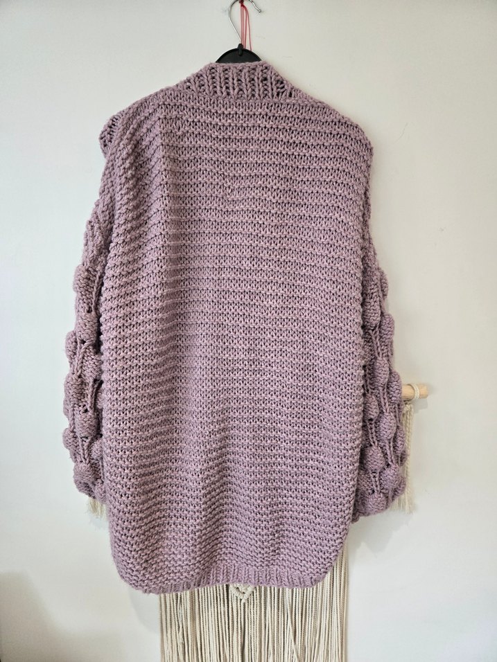 Kadın Mor Bohem Örgü Hırka - Görsel 4