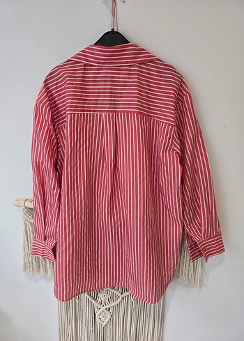 Trendyol, Kırmızı Çizgili Kadın Gömlek - Görsel 6