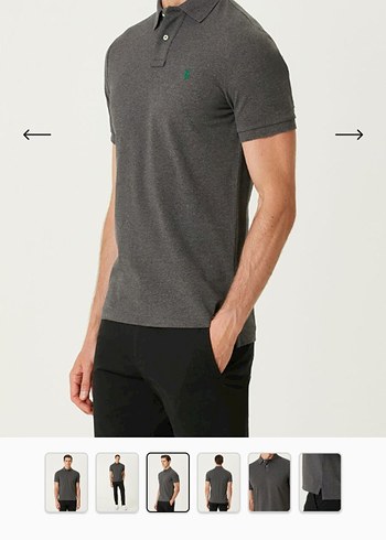 Polo Ralph Lauren Koyu Gri Polo Yaka Tişört - Görsel 3