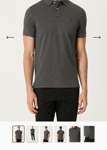 Polo Ralph Lauren Koyu Gri Polo Yaka Tişört - Görsel 2