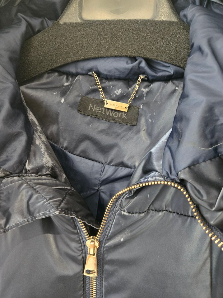 Parlak Lacivert Fermuarlı Kadın Mont - Görsel 2