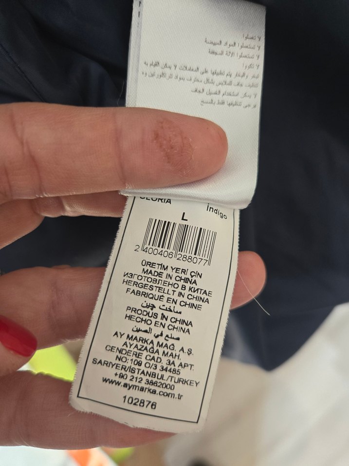 Parlak Lacivert Fermuarlı Kadın Mont - Görsel 4