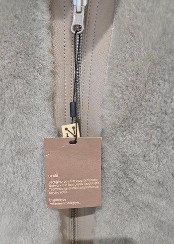 Network , gri-bej deri yelek - Görsel 4