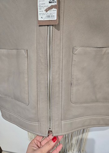 Network , gri-bej deri yelek - Görsel 7