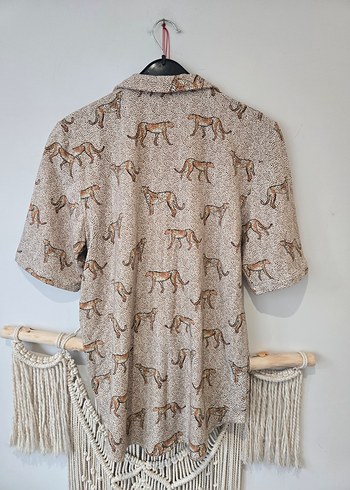 Bohem Leopar Desenli Kısa Kadın Pijama Takımı - Görsel 4