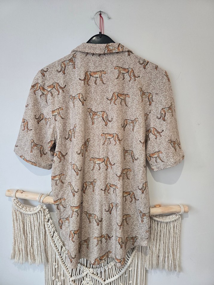 Bohem Leopar Desenli Kısa Kadın Pijama Takımı - Görsel 4