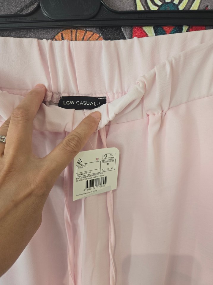 Lcwaikiki ,Pembe Bohem Salaş Kadın Kumaş Pantolon - Görsel 3
