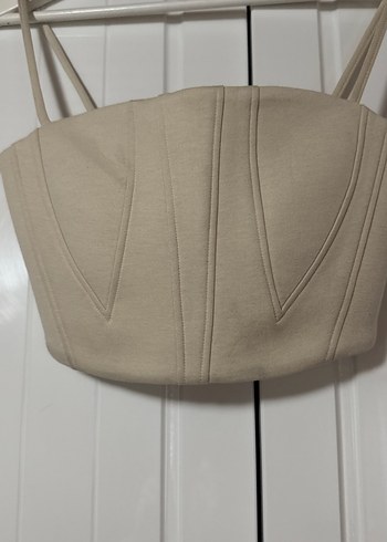 Bej Straplez Mini Bustiyer - Görsel 2