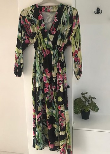 Çiçek Desenli Uzun Bohem Elbise - Görsel 2