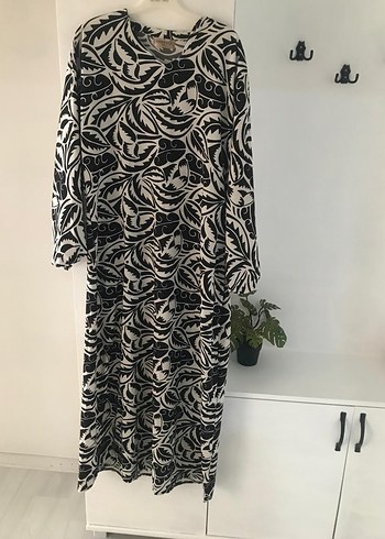 Bohem Desenli Uzun Gri Elbise - Görsel 2