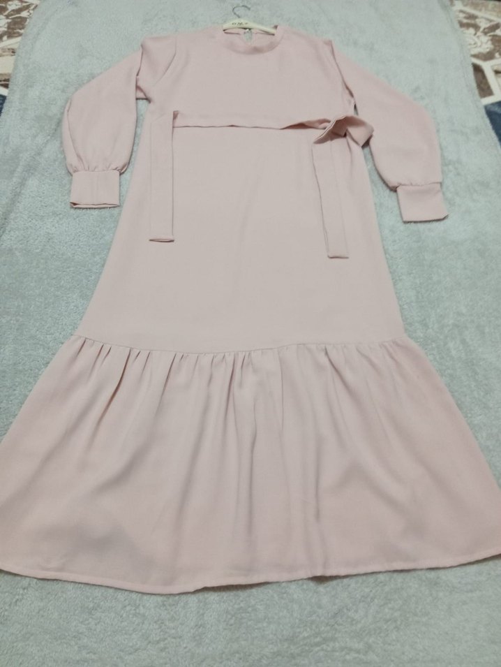 Uzun Kol Detaylı Salaş Kadın Elbise - Görsel 2