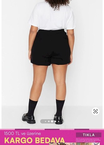 Siyah triko şort etek - Görsel 2