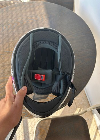 Mor Baskılı Mt Motosiklet Kaskı m beden - Görsel 3