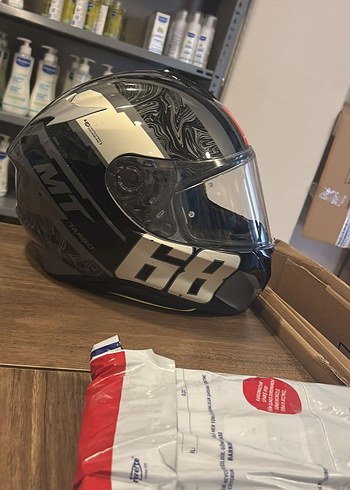 Gri Baskılı MT TR-200 Motosiklet Kaskı xxl - Görsel 2