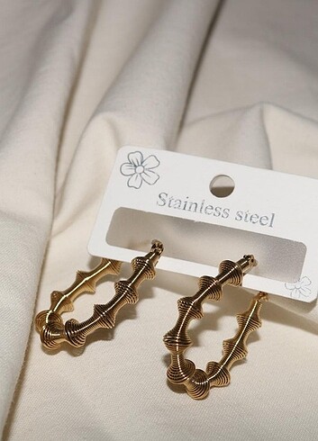 Çelik Altın küpe  - Görsel 2