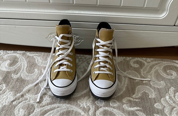 36 Beden camel Renk CONVERSE PLATFORM AYAKKABI
