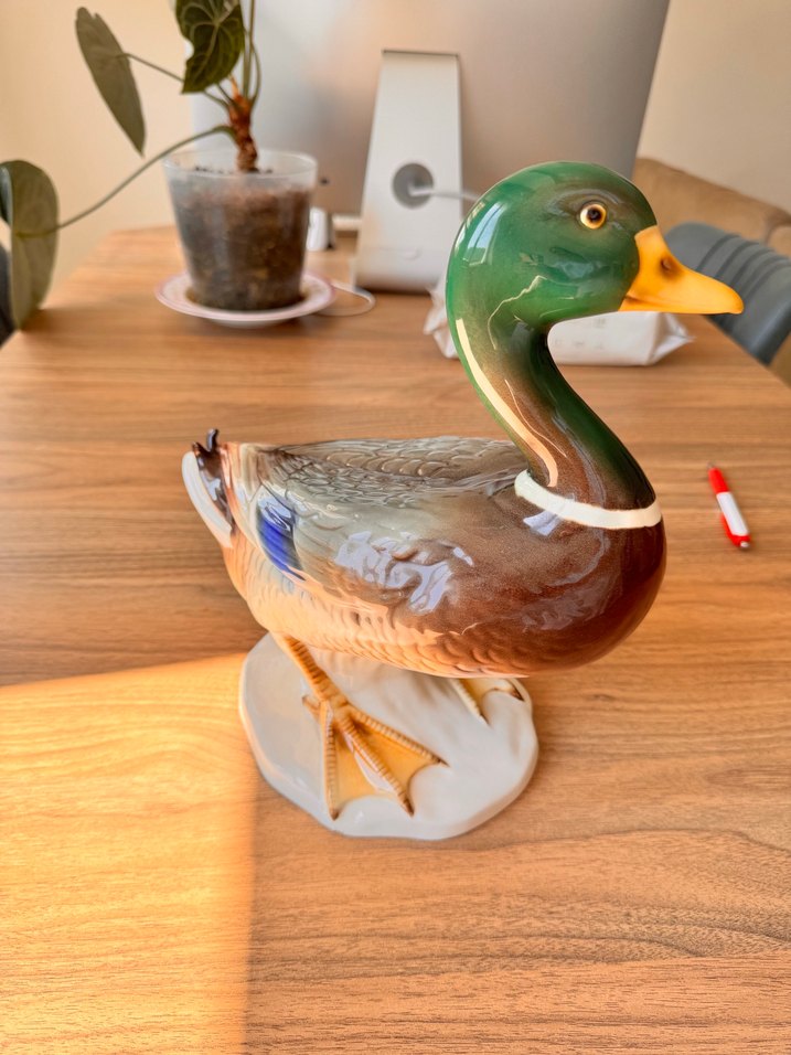 Renkli Seramik Goebel  Ördek Figürü - Görsel 2