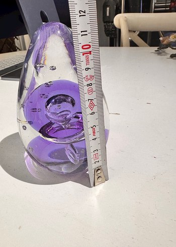 Işıltılı Mor Cam Vazo Murano - Görsel 4