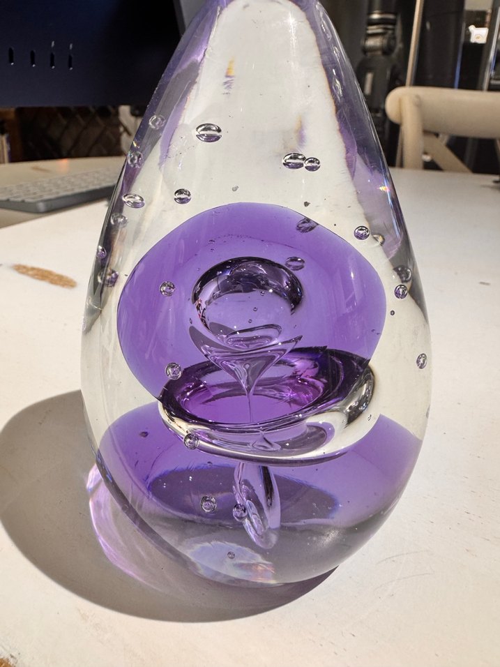 Işıltılı Mor Cam Vazo Murano - Görsel 5