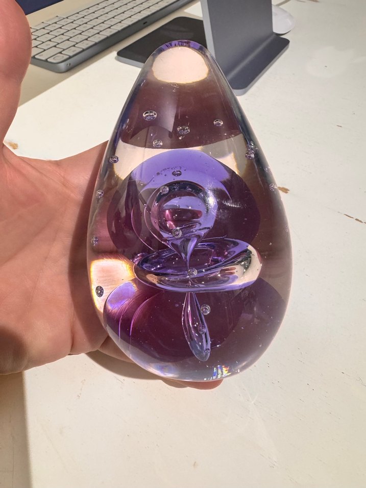 Işıltılı Mor Cam Vazo Murano - Görsel 3