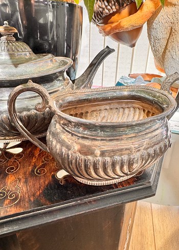 Koyu Gri Vintage Çaydanlık Seti - Görsel 8