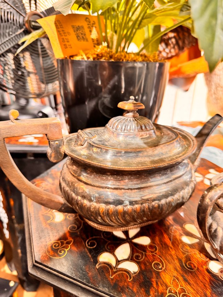 Koyu Gri Vintage Çaydanlık Seti - Görsel 2