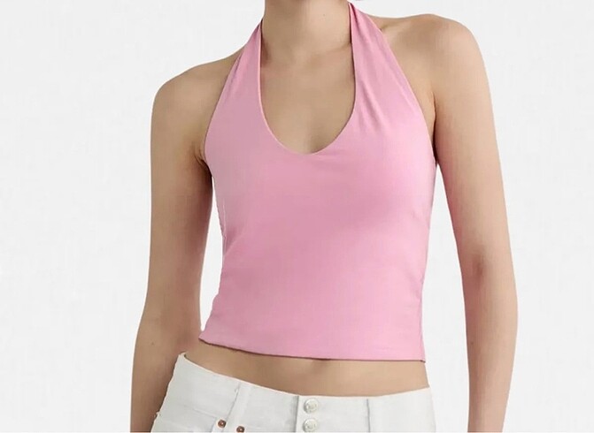 Halter yaka crop