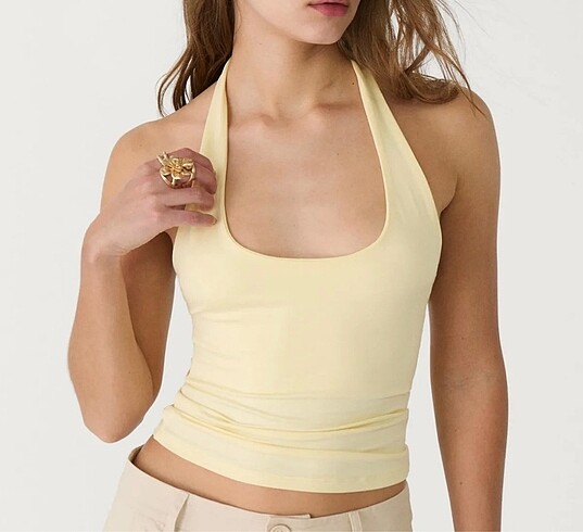Halter yaka crop