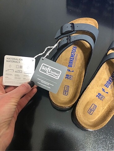38 Beden mavi Renk Birkenstock terlik sıfır