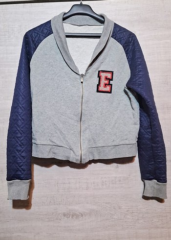 Gri Kadın Bomber Ceket - Görsel 3