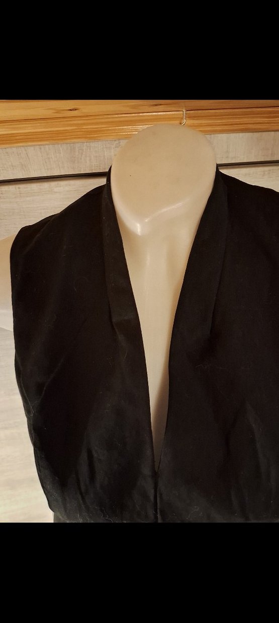 Siyah V Yakalı Uzun Kalem Elbise - Görsel 3