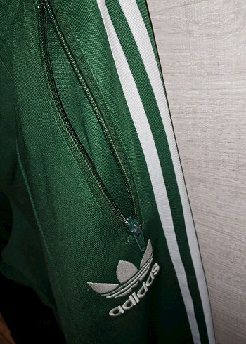 Adidas Koyu Yeşil Fermuarlı Kadın Eşofman Altı