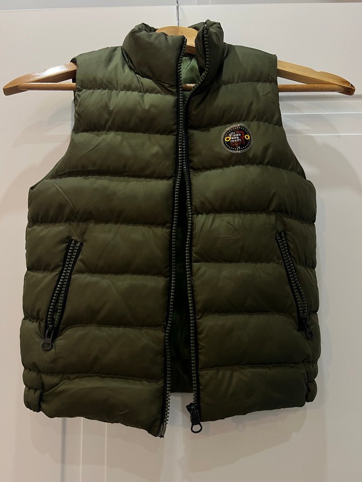 Erkek Çocuk Haki Fermuarlı Yelek - Görsel 2