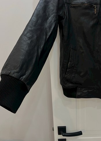 Siyah Erkek Deri mont - Görsel 3