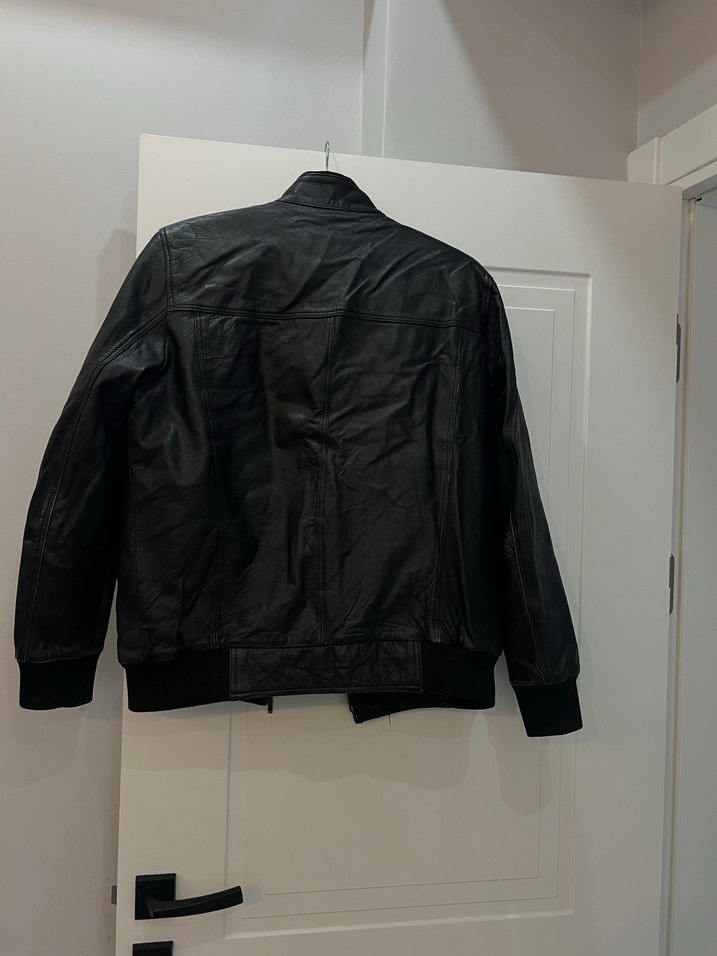 Siyah Erkek Deri mont - Görsel 4