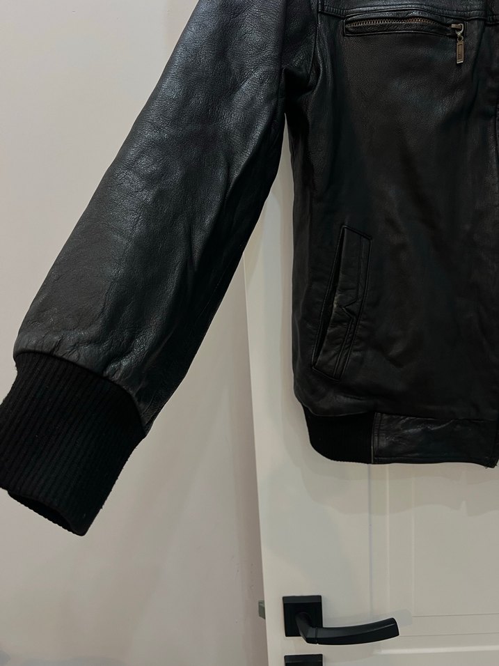 Siyah Erkek Deri mont - Görsel 3