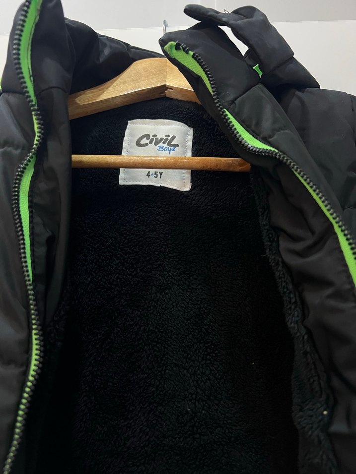 Erkek Çocuk Siyah Fermuarlı Street Wear Mont - Görsel 2