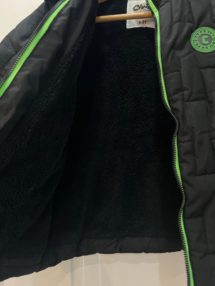 Erkek Çocuk Siyah Fermuarlı Street Wear Mont - Görsel 4