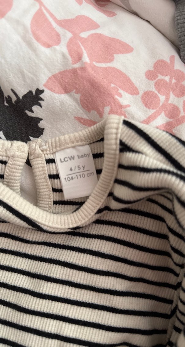 Kız Çocuk Çizgili Uzun Kollu Keten Tişört - Görsel 2