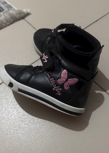 Kız Çocuk Siyah Baskılı Tokalı Spor Ayakkabı - Görsel 2