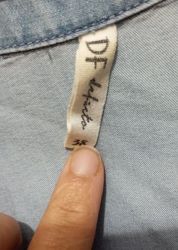 Kadın Uzun Kollu Düğmeli Denim Gömlek - Görsel 5