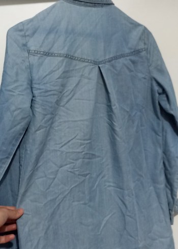 38 Beden Kadın Uzun Kollu Düğmeli Denim Gömlek